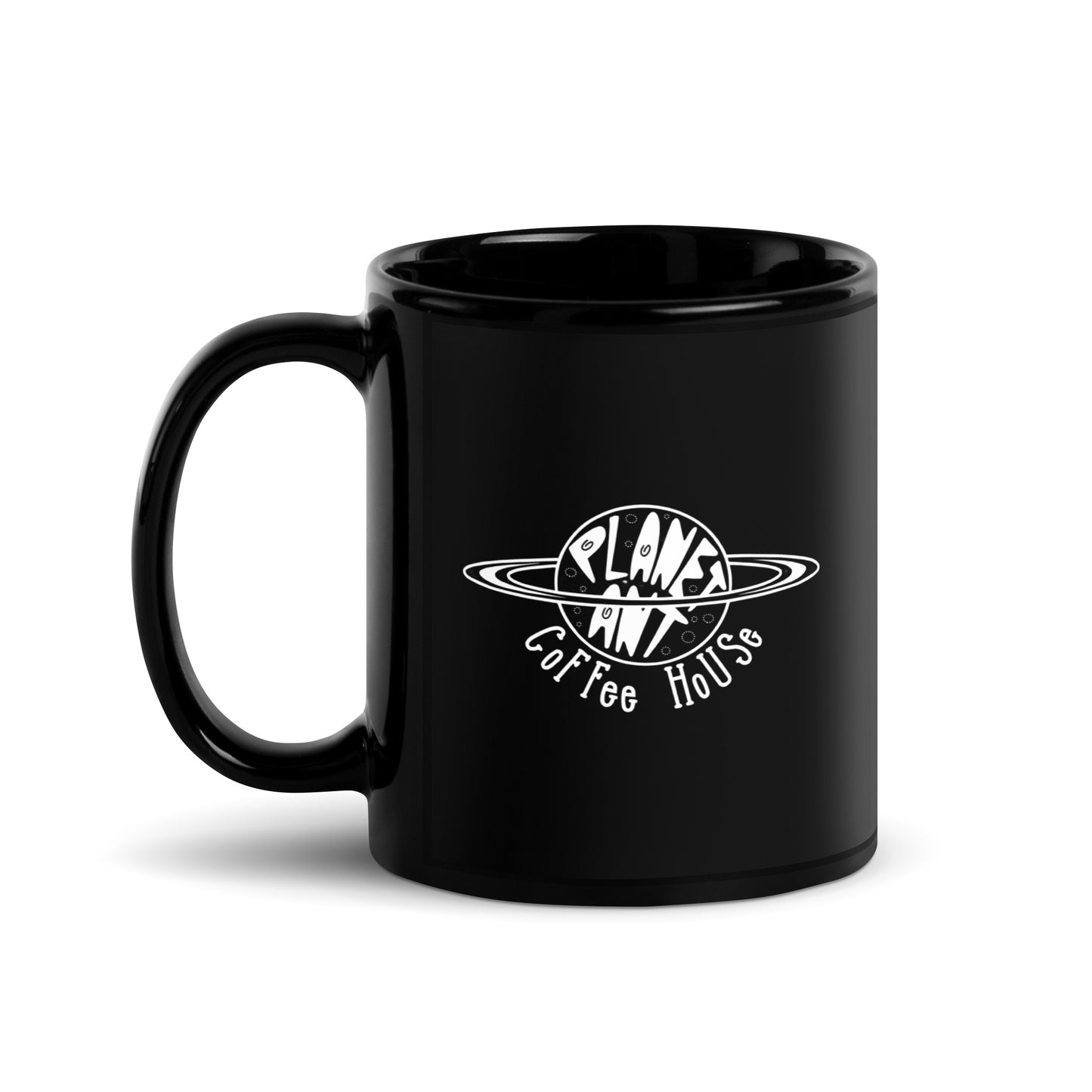 Coffee House Black Glossy Mug