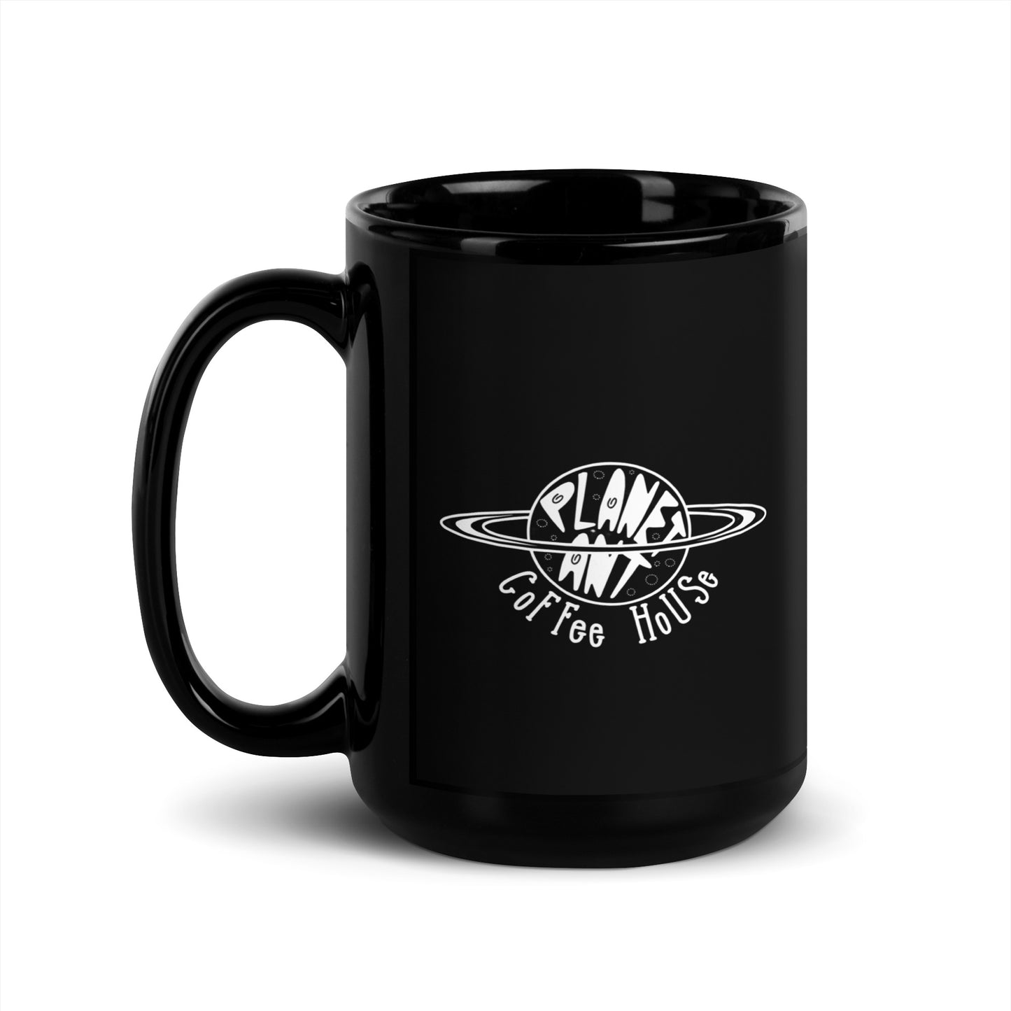 Coffee House Black Glossy Mug